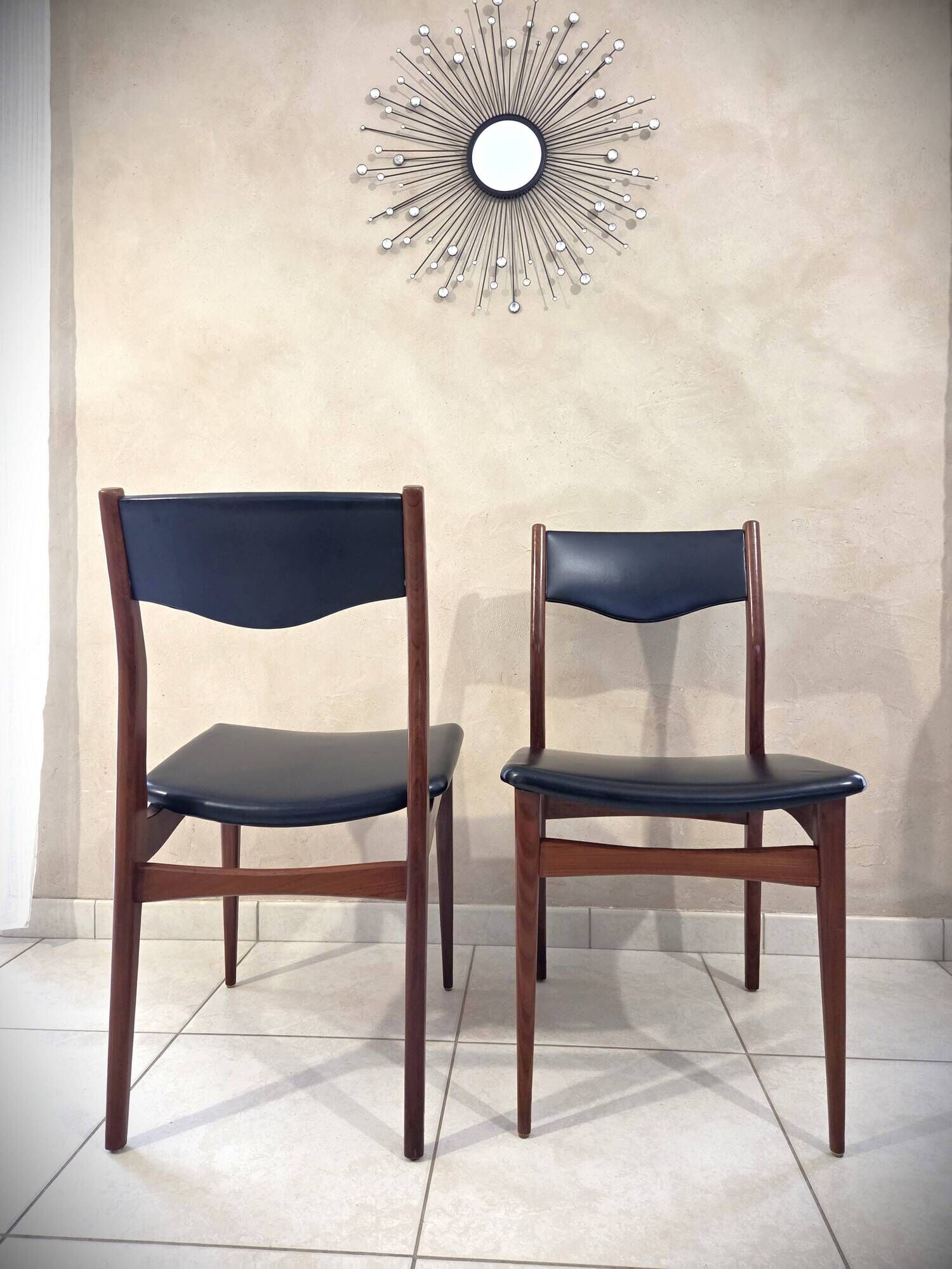 Lot de 6 chaises en teck style scandinave mid-century