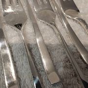 12 fourchettes à gateaux métal argenté orfèvre Ercuis Horizon 14,9cm
