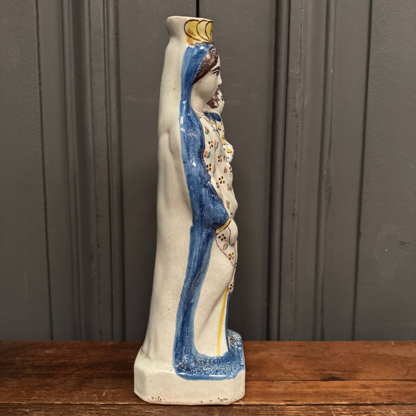 Virgin giving birth in 19th century earthenware St. Mary