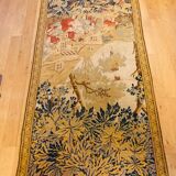 Large 19th century wall tapestry in hand-woven wool and cotton