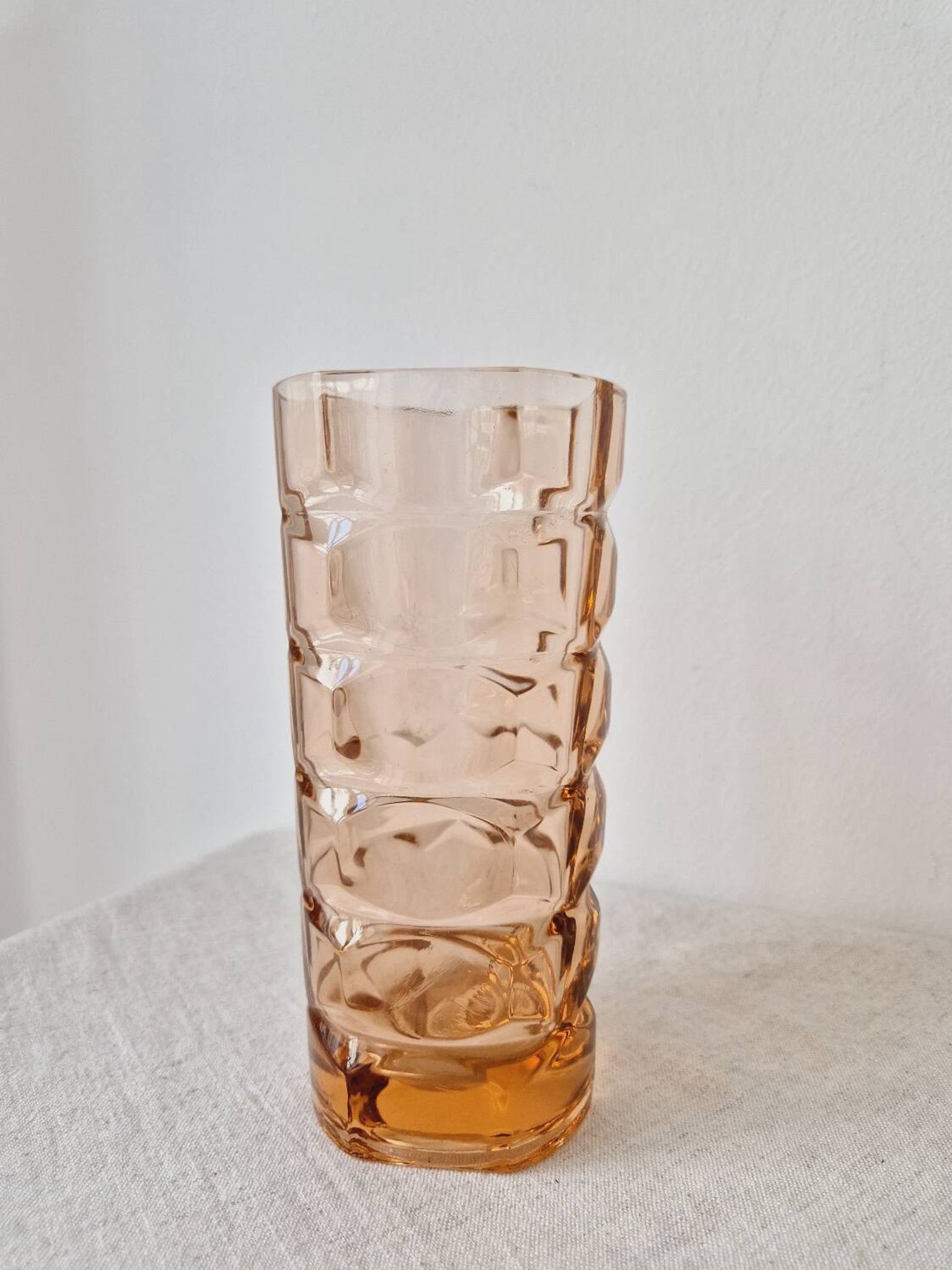 Glass vase 'Rosaline' Art Deco style '60s - Vintage Luminarc
