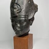 Bust of Amenophis III in patinated plaster in imitation of stone, 45 cm
