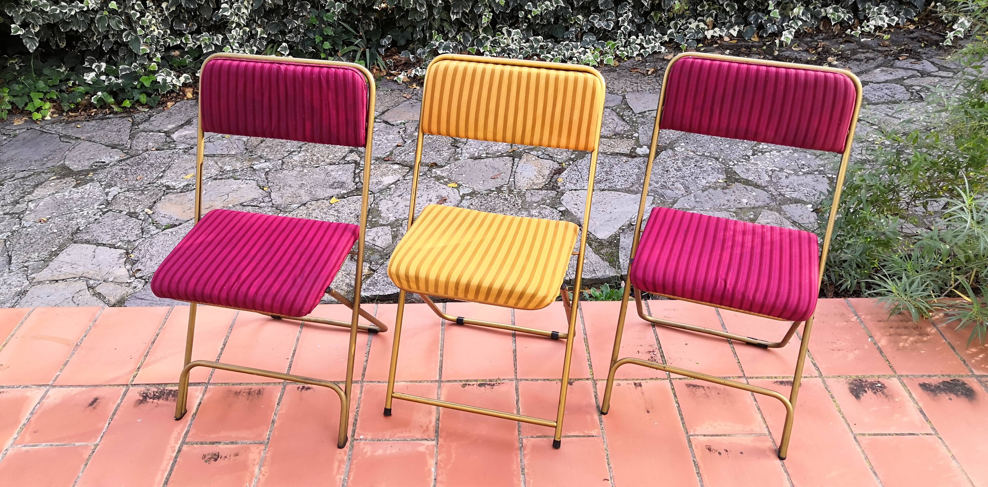 Lafuma vintage folding chair chantazur, france 1960