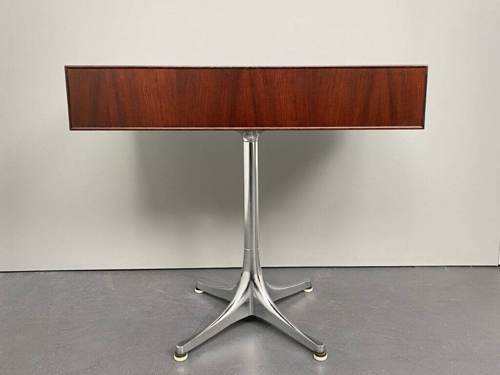 Rare small chest of drawers with 6 drawers, teak wood with chrome-plated base by George Nelson for Herman Miller, USA, 1950s