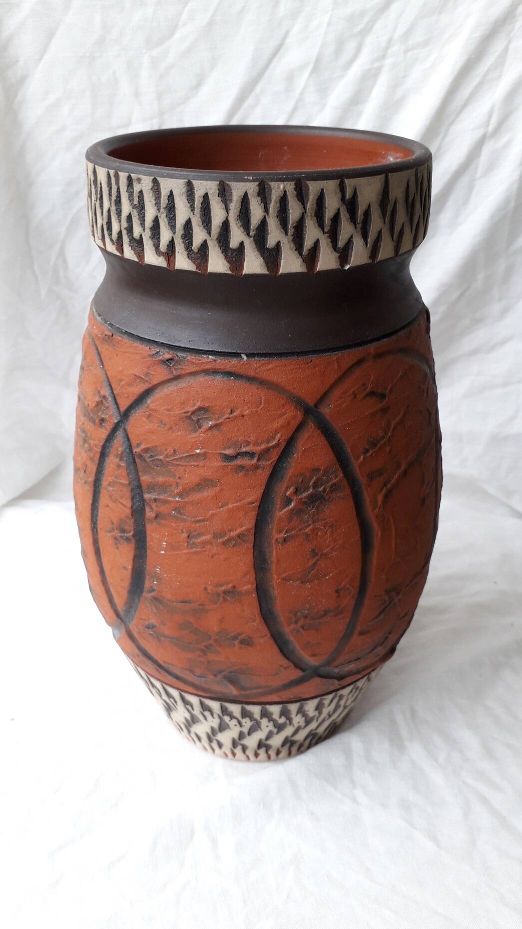 Ochre ceramic vase
