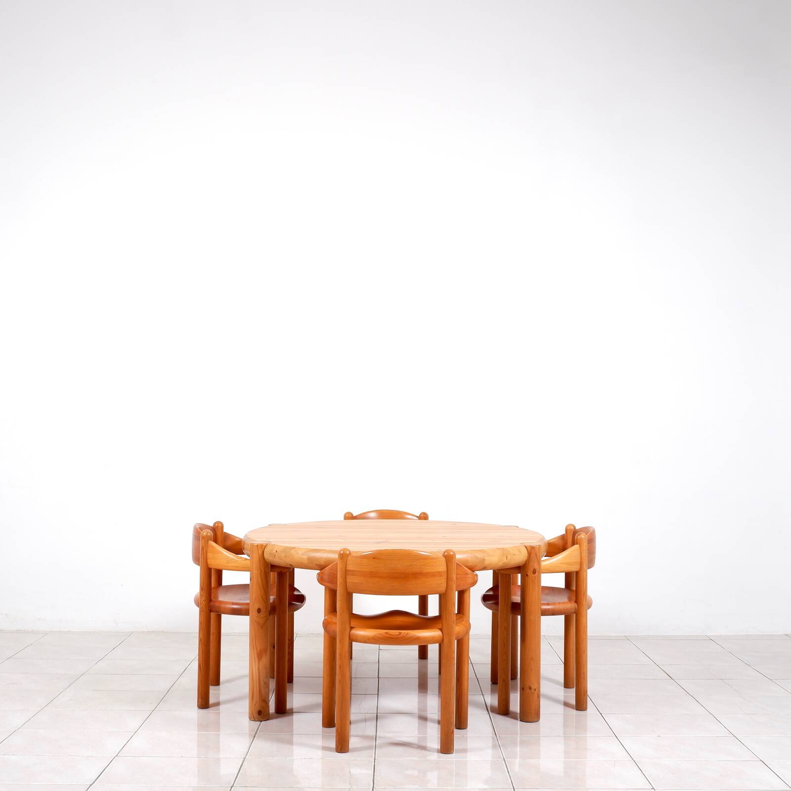 Set of 6 solid pinewood armchairs by Rainer Daumiller for Hirtshals Sawmill