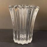 Vase vintage transparent à bords ondulés années 50/60