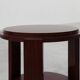 Pair of 2 round side tables in wood with metal, Belgium ca. 1980