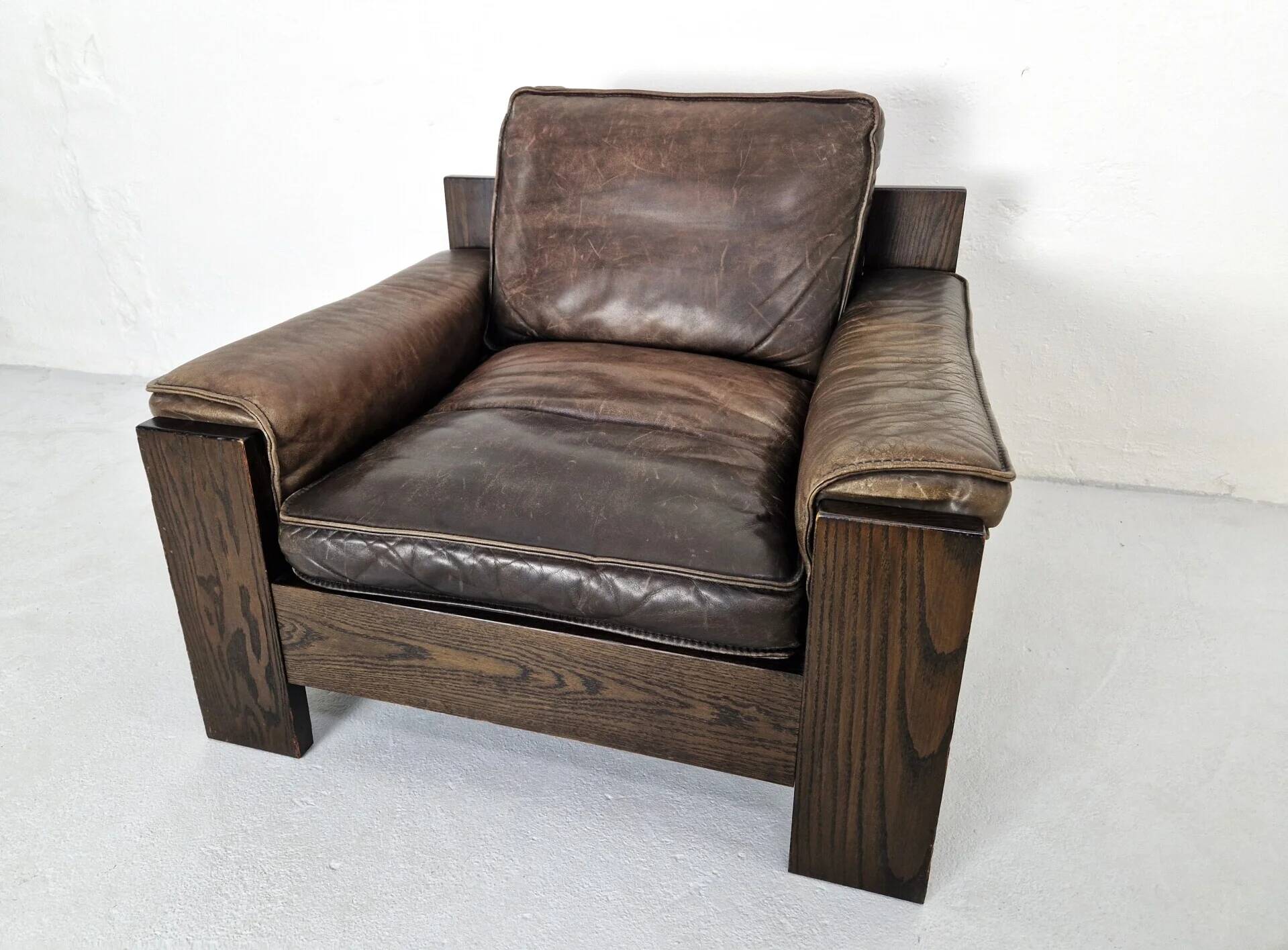 Brutalist armchair by Harry de Groot for Leolux, 1970s