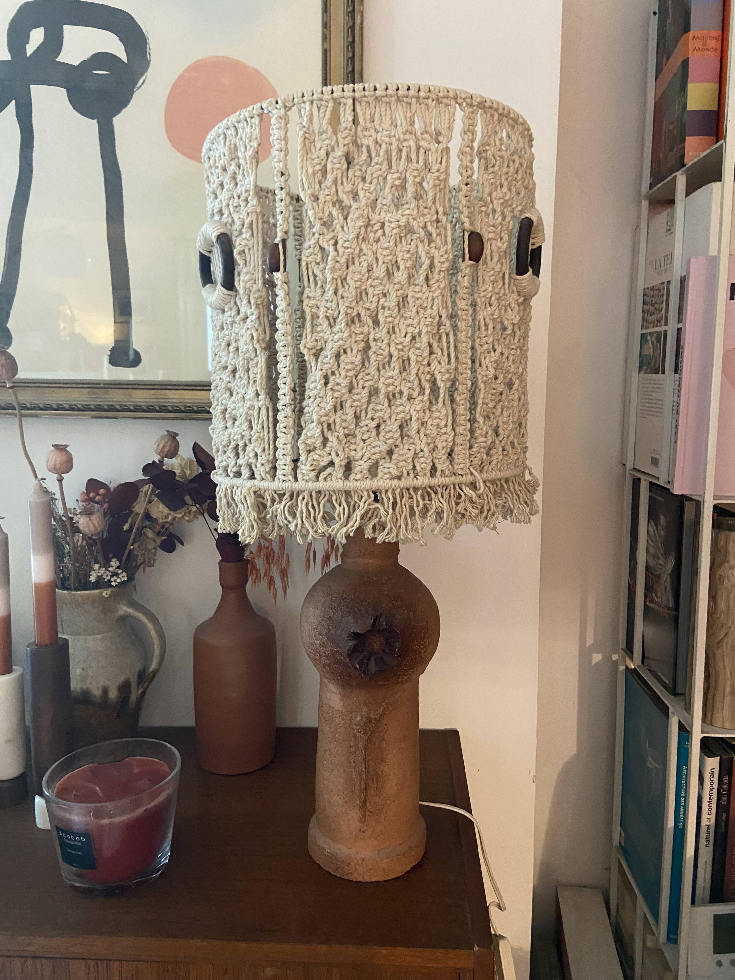 Terracotta lamp from the 60s and 70s