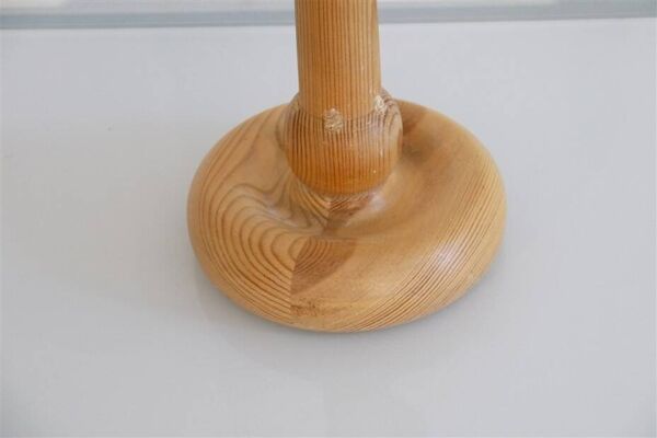 Chandelier scandinave en bois 1970