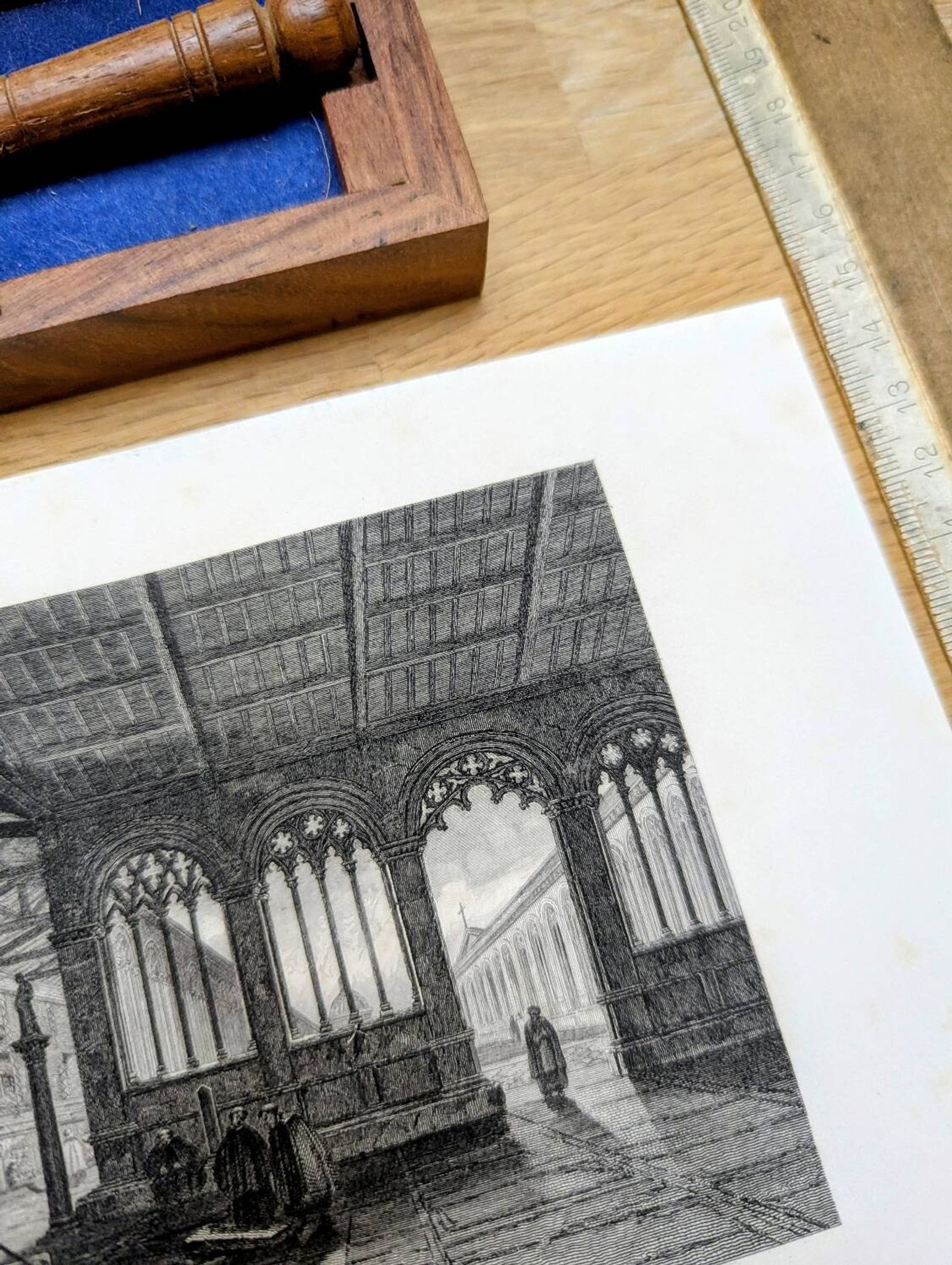 Camposanto, Pise, gravure ancienne, imprimée en 1841.