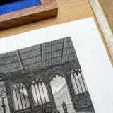 Camposanto, Pisa, old engraving, printed in 1841.