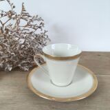 White & gold porcelain coffee cups