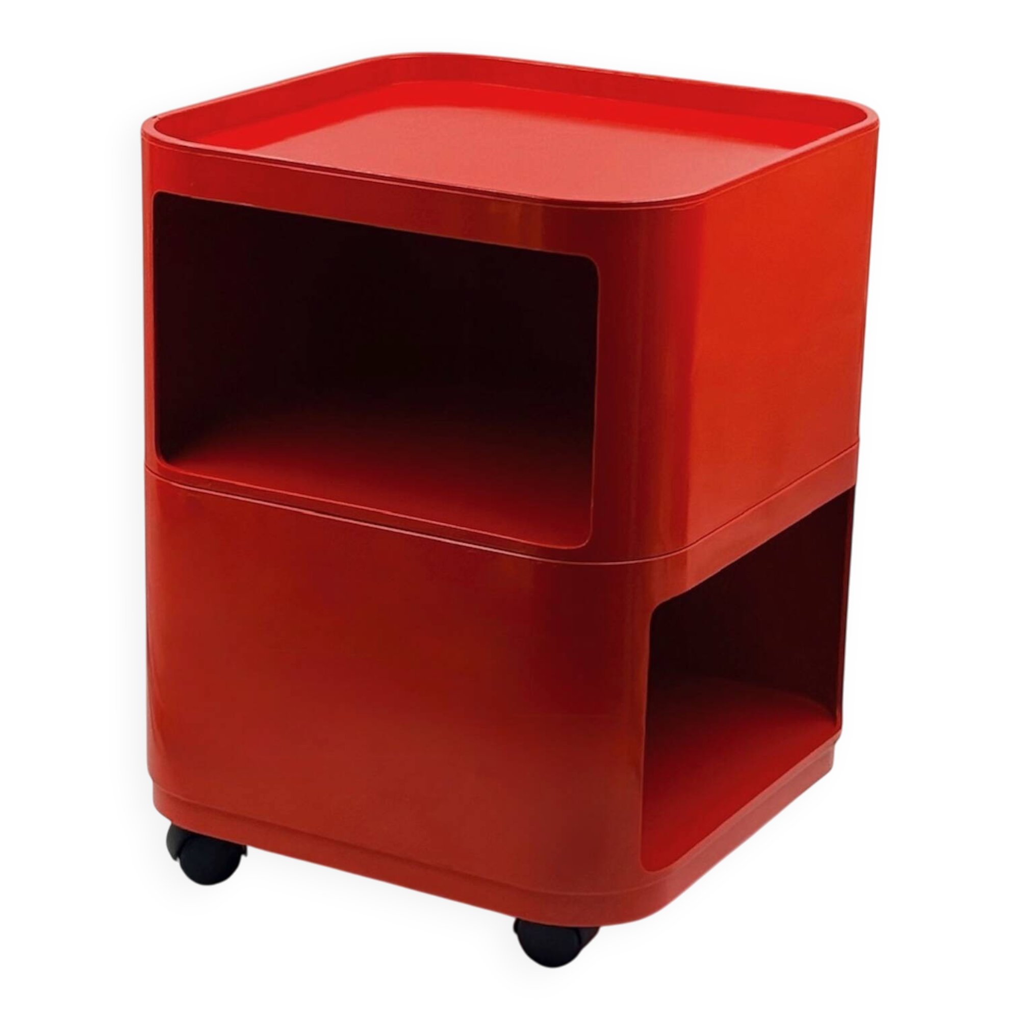 Module de rangement Kartell rouge design italien des années 70
