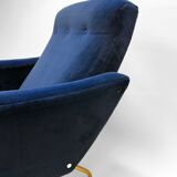 Paire de fauteuils Galion bleu royal de Steiner (années 1950)