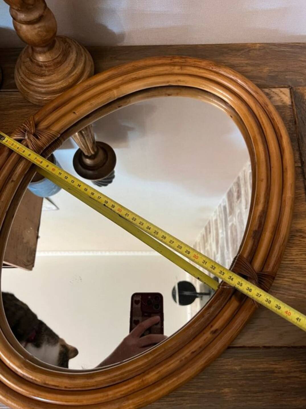 Vintage bamboo mirror