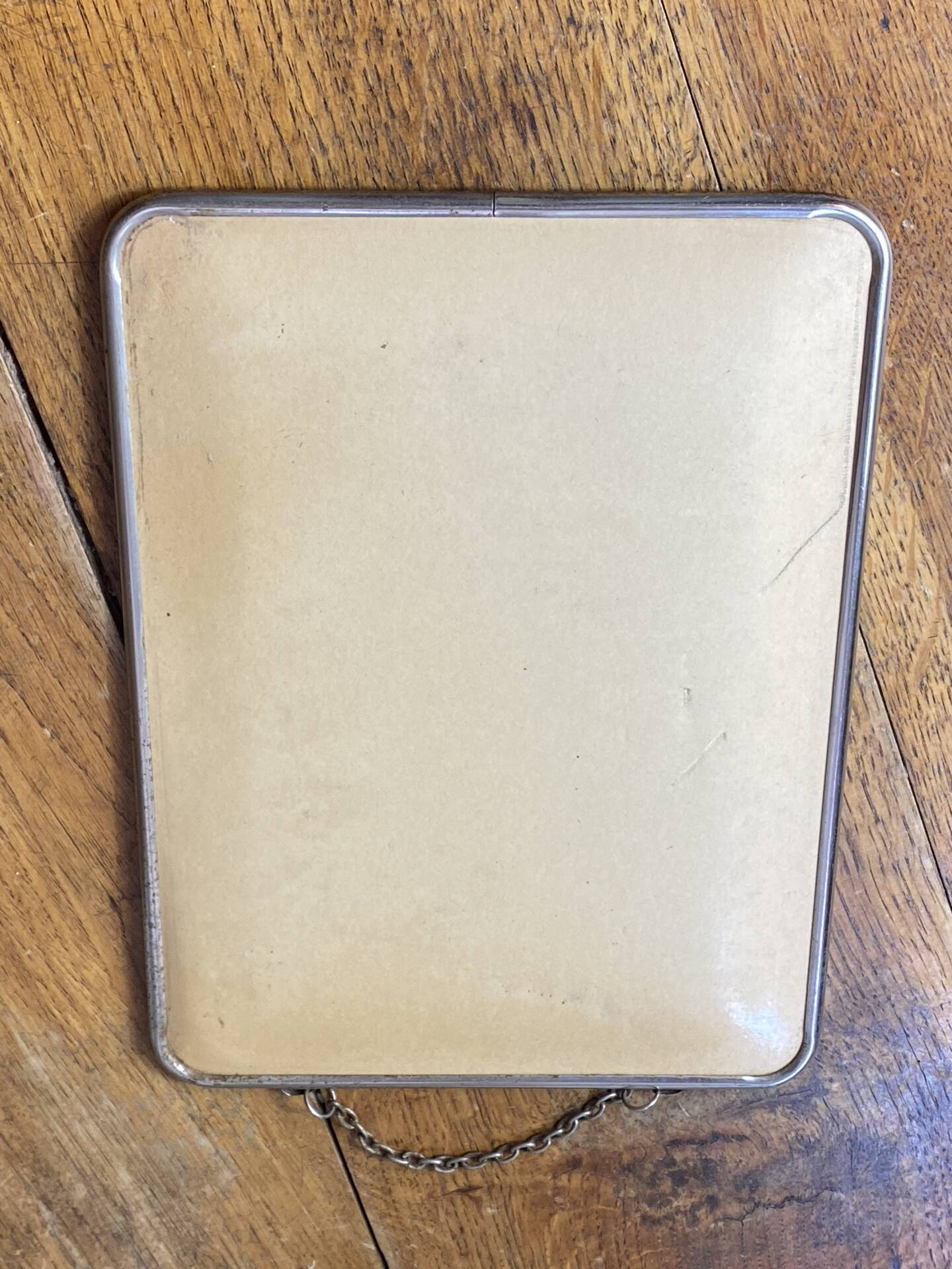 Metal hanging barber mirror
