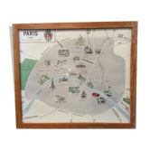 Paris school poster/ Paris region two-sided 1960 vintage