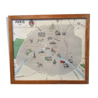 Paris school poster/ Paris region two-sided 1960 vintage