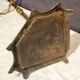 19th-century brass fireplace tool set