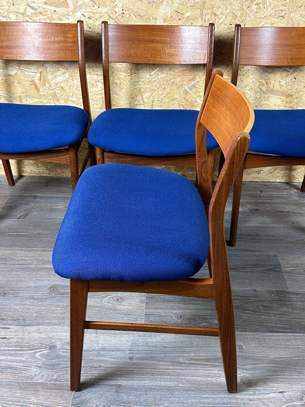 4x 60s 70s Teak Chair Dining Chair Danish Modern Design Denmark