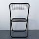 Vintage black metal folding chair 1970s