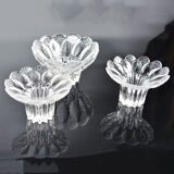 Set of 3 Lausitzer Glas candlesticks, Germany, 1980s
