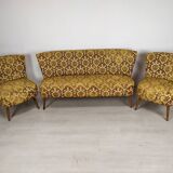 Bench and 2 vintage cocktail armchairs