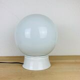Lamp opaline globe and ceramic wall or ceiling lamp