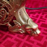 Pair of 18th century chiseled bronze lamps