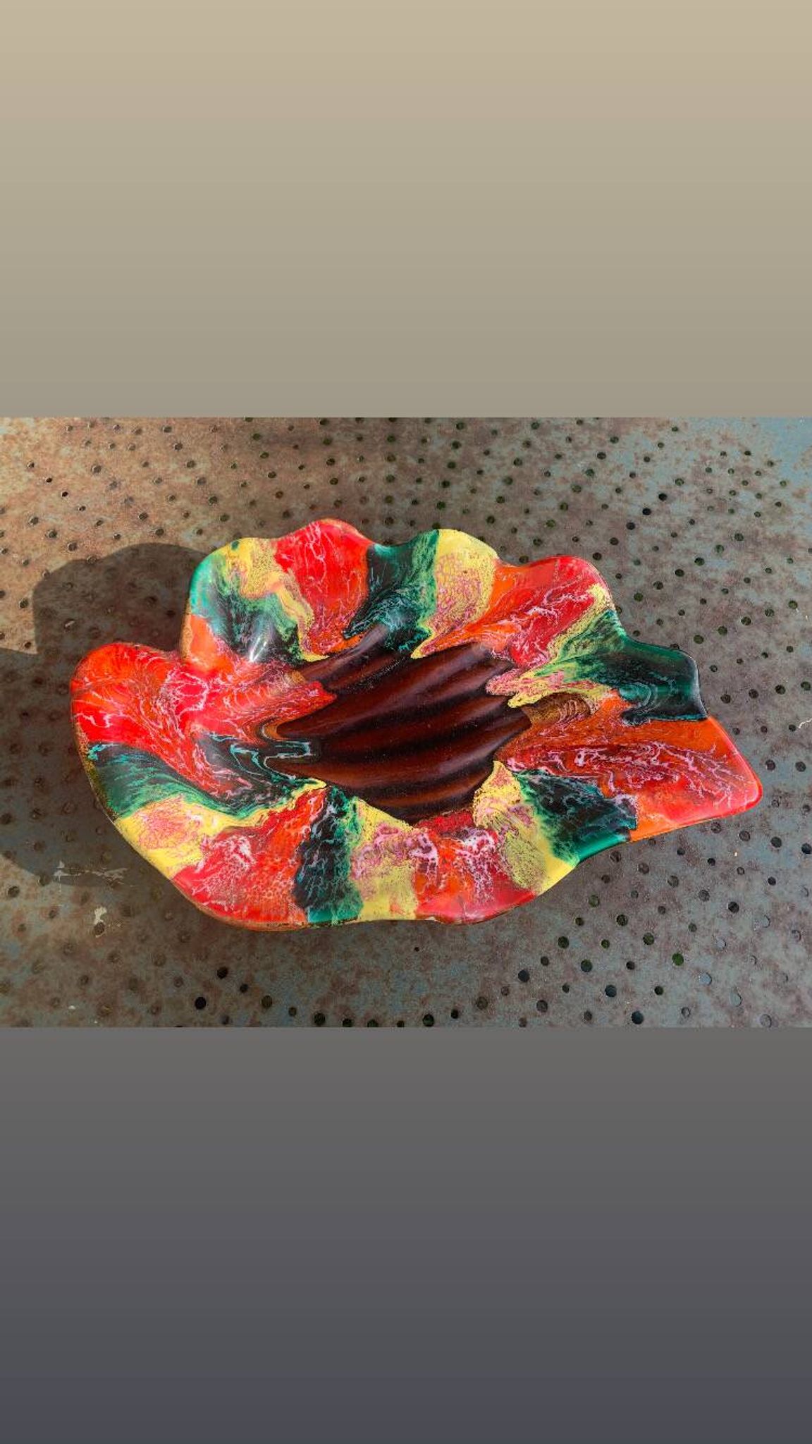 Fruit bowl in glazed ceramic stamped Vallauris, vintage 1960
