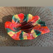 Fruit bowl in glazed ceramic stamped Vallauris, vintage 1960