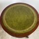 Antique Mahogany and Leather Side Table on Casters