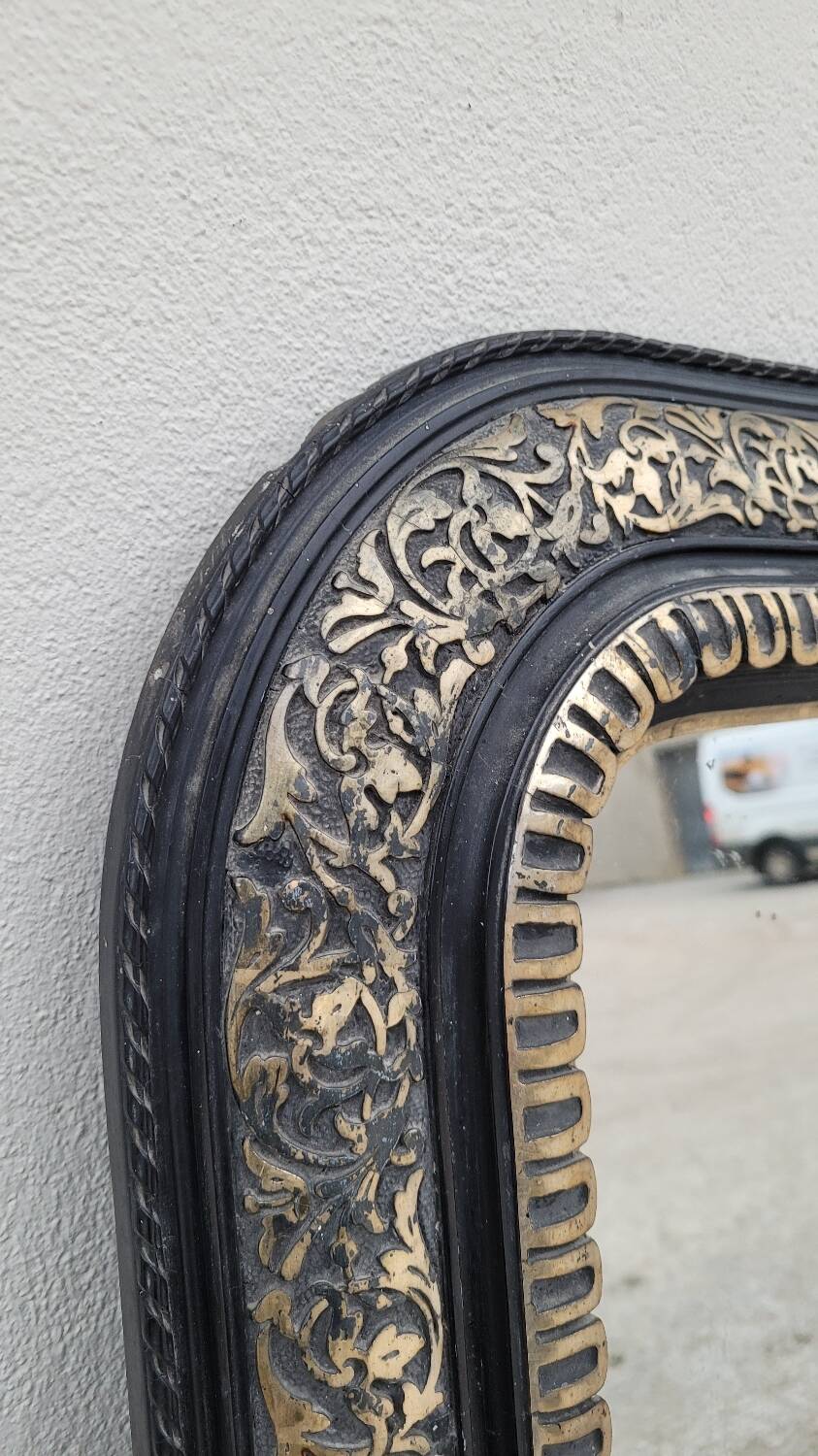 Louis Philippe Napoleon III mirror in decorated gilded wood - 1m70