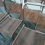 Six chairs" scoubidou" in bronze color