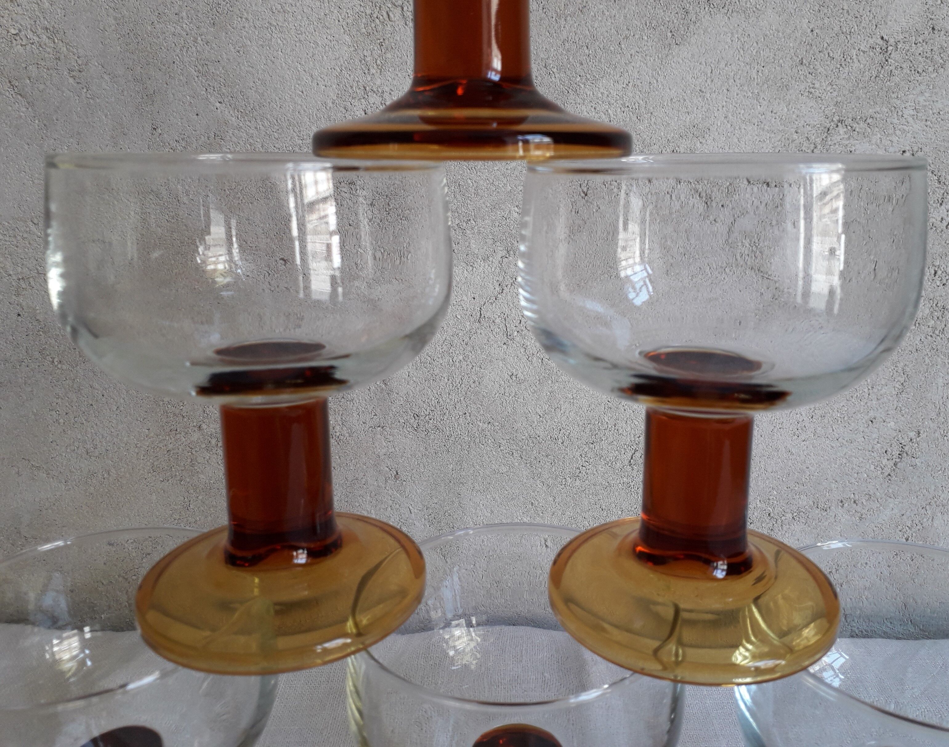 Set of 6 vintage walking glasses