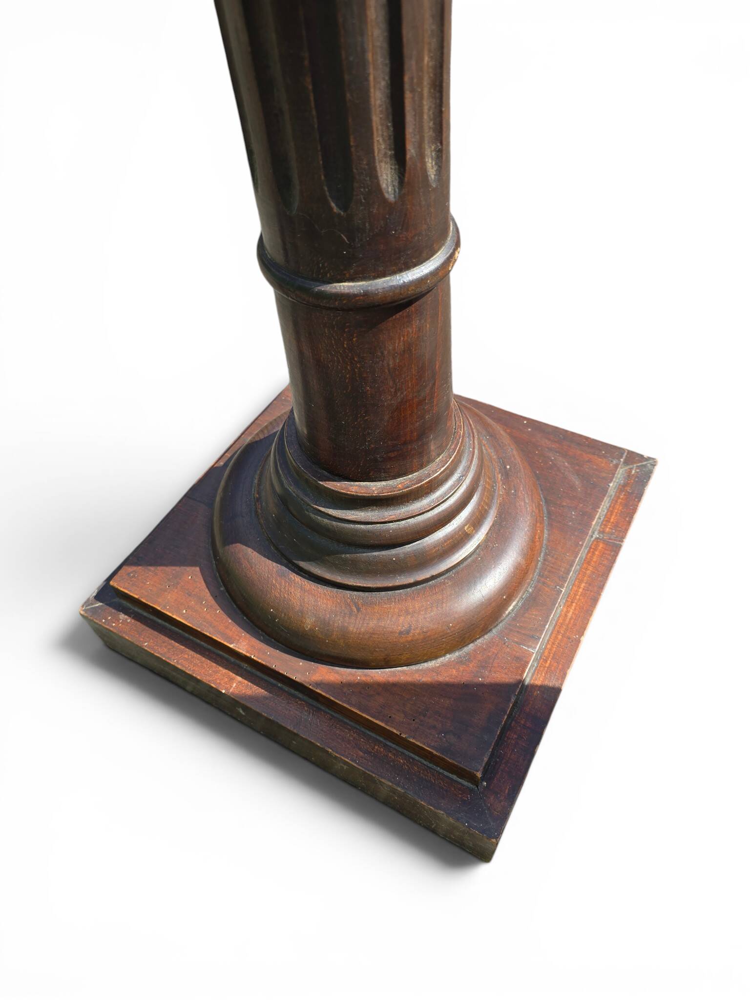 Pair of old fluted wooden pedestals