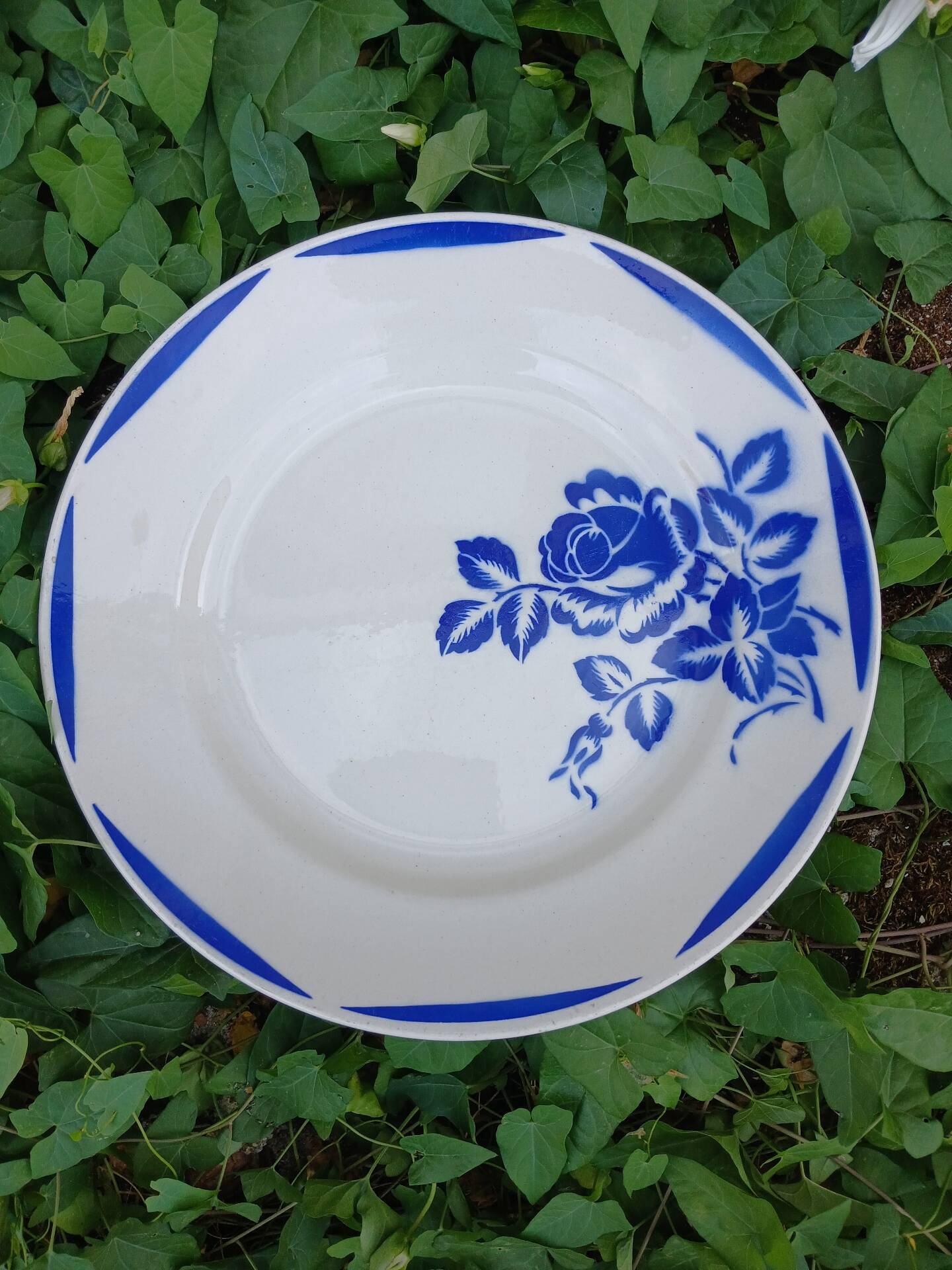 Large round antique Badonviller plate