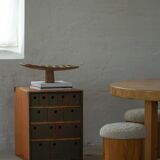 Vintage military-style trunk in leather and wood, late 20th century.