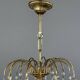 Golden brass chandelier with glass pendants, 20th century.