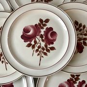 Lot de 8 assiettes plates Moulin des Loups modèle "Roubaix" années 40