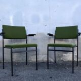 Series of 4 armchairs - modern - vintage - feet metal - 1960