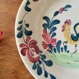 Ancienne Assiette en Faïence Creil et Montereau "Labrador" Décor au Coq