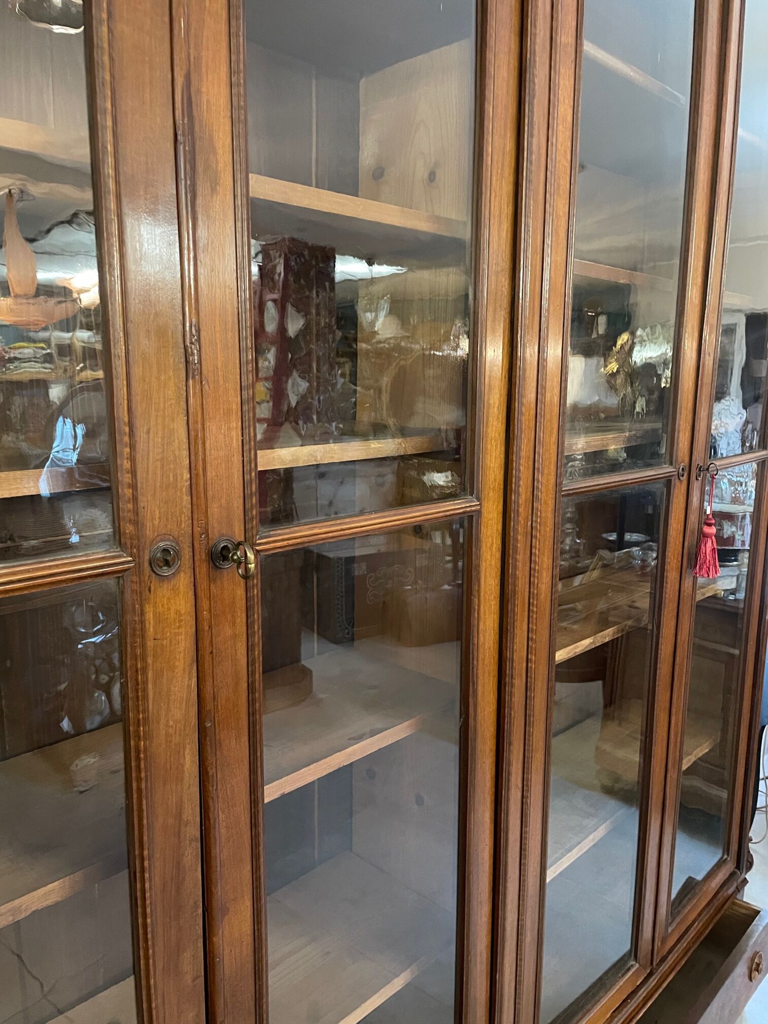 1900 walnut display case
