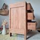 Antique pine chest of drawers, 3 drawers, raw wood