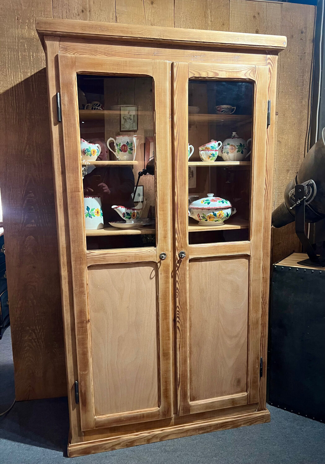 Antique pharmacy display case