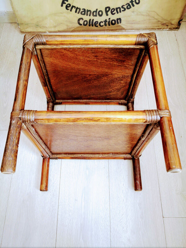 Rattan side table