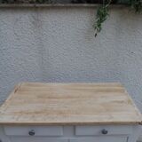 Vintage Parisian buffet re-enchanted in pearl grey, wooden top.