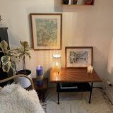 Side table / end table in wood and old metal